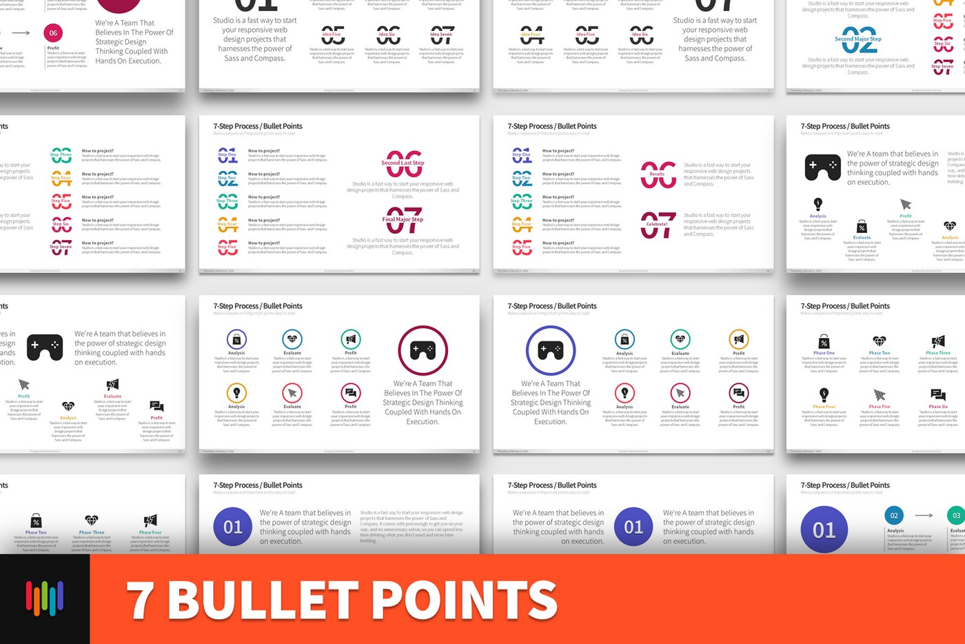 7 Bullet Points PowerPoint Template Best PowerPoint Template 2021