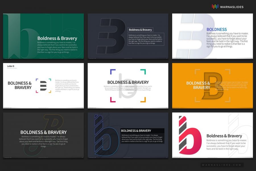 Letter B Typography PowerPoint Template | Best PowerPoint Template 2021